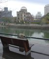 Japan (Honshu island) Hiroshima - Chugoku region: Hiroshima Peace Memorial Genbaku Dome - A-Bomb Dome and one of the channels of the Ota river - Unesco world heritage site (photo by G.Frysinger)