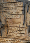 Mount Nebo - Madaba governorate - Jordan: books - base of the Millenium Monument - photo by M.Torres