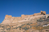 Al Karak - Jordan: Crac des Moabites or Kerak Castle - view from the King's Highway - eastern glacis - mixture of European, Byzantine, and Arab military architecture - photo by M.Torres