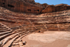 Jordan - Petra: stone carved amphitheatre, seating capacity of over 6,000 - built in the 1st century AD - the 45 rows of seats are divided horizontally by two diazomata - photo by M.Torres