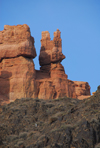 Kazakhstan, Charyn Canyon: Valley of the Castles - 'castle' detail - photo by M.Torres