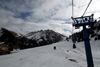 Kazakhstan - Chimbulak ski-resort, Almaty: ski lift - the resort has three successive chair lifts - total route length is 3620 m for a change of altitude of 1000 m - photo by M.Torres