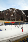 Kazakhstan, Medeu ice stadium, Almaty: under the mountain - photo by M.Torres