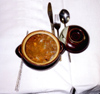 North Korea / DPRK - Pyongyang: Dog meal - some stew - Korean food (photo by M.Torres)