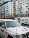 Kosovo - Pristina: OSCE vehicle - photo by A.Kilroy