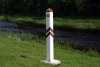 Latvia - Skaistkalne (Bauskas raj. - Zemgale): Latvian border marker along the river Memele - border with Lithuania (photo by  Alex Dnieprowsky)