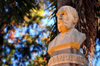 Antananarivo / Tananarive / Tana - Analamanga region, Madagascar: Parc botanique et Zoologique de Tsimbazaza, Rue Fernand Kasanga - bust of naturalist and explorer Alfred Grandidier - monument by the Academie des Science d'Outre-Mer de Paris - photo by M.Torres