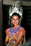 Rajang River, Sarawak, Borneo, Malaysia: young Iban woman in ceremonial costume - Dayak people - photo by R.Eime