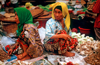 Central market - two women, Kota Baru, Kelantan, Malaysia. photo by B.Lendrum