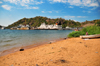 Monkey Bay / Lusumbwe, Malawi: beach, trawler in dry dock and MV Mtendere, the ferry to Chilumba, Makanjia, Meponda, Senga Bay - Lake Malawi, Nankumba Peninsula - photo by M.Torres