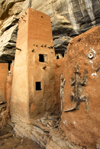 Bandiagara Escarpment, Dogon country, Mopti region, Mali: Dogon granaries and Crocodile Totem - Binou cult - photo by J.Pemberton