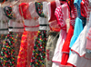 Mamoudzou, Grande-Terre / Mahore, Mayotte: girls' dresses at the market - photo by M.Torres