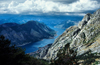 Montenegro - Kotor: Boka Kotorska and the town seen from the mountains - fjord - bocche di Cattaro - photo by D.Forman