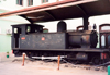 Mozambique / Moambique - Maputo / Loureno Marques / MPM: retired steam locomotive at the train station / velha locomotiva a vapor - estao dos CFM - photo by F.Rigaud