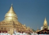 Myanmar / Burma - Bagan, Nyaung U (Mandalay division): Shwezigon pagoda - the pagoda is believed to enshrine a bone and tooth of Gautama Buddha - stupa - zedi (photo by J.Kaman)