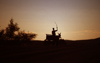 Namibia - Donkey cart from afar - photo by G.Friedman