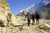 Annapurna area, Myagdi District, Dhawalagiri Zone, Nepal: Kali Gandaki valley - building a road in the Himalayas, Annapurna Himal - photo by W.Allgwer