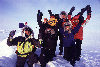 North Pole: team at the North Geographic Pole, celebrating - Australian flag (photo by Eric Philips)