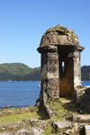 Fuerte de Santiago de la Gloria, Portobello Panama - guerite. This fort or battery guarded the entrance to Portobello city on the XVI Century - UNESCO World Heritage Site - photo by H.Olarte