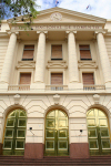 Asuncin, Paraguay: Bank faade - Banco Nacional de Fomento, at Independencia Nacional / Cerro Cor streets - photo by A.Chang