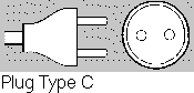 Plug C - 2 parallel flat prongs - French type