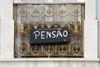 Setbal: boardinghouse sign on a balcony - accommodation / letreiro de uma penso - varanda - photo by M.Durruti