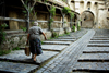 Sighisoara / Segesvr, Mures County, Transylvania, Romania: cobbled street in the medieval town - photo by G.Koelman