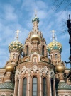 Russia - St. Petersburg: Spires at the Church of the Resurrection of our Saviour - architect Alfred Parland ( - : )  (photo by Miguel Torres)