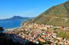 Buggerru, Sardinia / Sardegna / Sardigna: the town is built along a gorge ending in the small harbour - photo by M.Torres