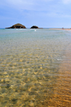 Baia di Chia, Domus de Maria municipality, Cagliari province, Sardinia / Sardegna / Sardigna: islets and the crystal clear waters of the Mediterranean Sea - photo by M.Torres