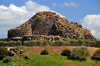 Barumini, Medio Campidano province, Sardinia / Sardegna / Sardigna: Su Nuraxi complex - nuragic civilization - 8th century BC fortress discovered by Giovanni Lilliu - UNESCO World Heritage Site - architettura nuragica - photo by M.Torres