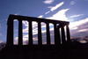 Scotland - Ecosse - Edinburgh: National Monument - Greek temple at dusk - homage to the victims of the Napoleonic Wars - photo by F.Rigaud