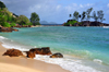 Mahe, Seychelles: Port Glaud - beach and Petite ile - photo by M.Torres