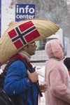 Mexican-Norwegian Elvis - spectator at Planica ski jumping championships, Slovenia - photo by I.Middleton