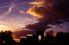 Spain - Madrid: Debod Egyptian temple - sky - photo by K.Strobel