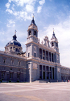 Spain / Espaa - Madrid: Cathedral of Nuestra Seora de la Almudena / Catedral de Santa Maria la Real de la Almudena - Gothic revival style - plaza de la Armera - designed by Fernando Chueca Goitia and Francisco de Cubas - photo by M.Torres