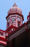 Colombo, Sri Lanka: clock minaret - Jami-Ul-Alfar Mosque - Pettah - photo by M.Torres