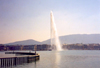 Switzerland / Suisse / Schweiz / Svizzera - Geneva / Genve / Genf / Ginevra / GVA: the water jet from Quai du Mont-Blanc / Jete de Pquis - Jet d'eau - photo by M.Torres