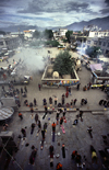 Lhasa, Tibet: Jokhang Monastery - pilgrims arrive - view from above - photo by Y.Xu