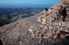 Turkey - Mt Nemrut: path and view of the Taurus mountains - photo by C. le Mire