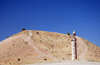 Karakus Tepesi - Karakus Tumulus - Adiyaman province, Southeastern Anatolia, Turkey: eagle atop a column and burial mound containing tombs of female relatives of King Mithridates II, king of Commagene - photo by W.Allgwer