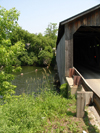 Middlebury, Addison County, Vermont, USA: Pulp Mill Covered Bridge over the Otter Creek - Burr Arch - Double Barrel Truss - Champlain Valley - photo by G.Frysinger