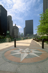 Chicago, Illinois, USA: wind rose on the parkway along the Chicago river, a few blocks from lake Michigan - photo by C.Lovell