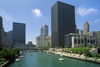 Chicago, Illinois, USA: Ludwig Mies van der Rohe skyscraper at 330 North Wabash, Wrigley Building, Equitable Building and University of Chicago's Graduate School of Business Gleacher Center - photo by C.Lovell