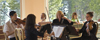 Yellowstone National Park, Wyoming, USA: a string quartet plays classical music in the lobby of the Lake Yellowstone Hotel - photo by C.Lovell