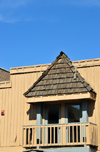 Golden, Jefferson County, Colorado, USA: wooden balcony on Ford Street - photo by M.Torres