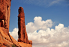 Arches National Park, Utah, USA: Park Avenue trail - large sandstone pillar at the canyons northern entrance - photo by M.Torres