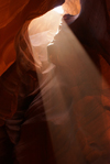 Antelope Canyon, Navajo Nation, Arizona, USA: light beam illuminates the narrow slot - popular location for photographers - photo by A.Ferrari