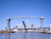 Cleveland, Ohio, USA: bridges over the Cuyahoga River - downtown skyline - Willow St. Bridge, Jackknife at W. 3rd, Main Avenue Bridge - photo by A.Bartel