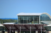 Warwick, Kent County, Rhode Island, USA: Bruce Sundlun Terminal at T. F. Green Airport (PVD), serving Providence and the New England Region - glass and steel bulding - photo by M.Torres